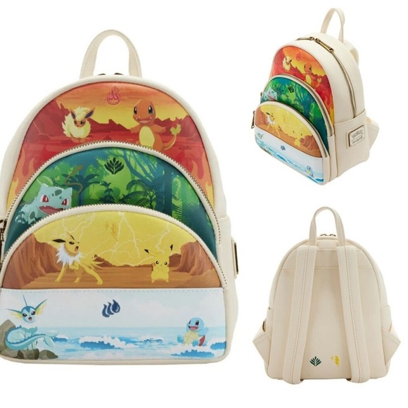 Kids Cream Backpack with Colorful Design - Picture 2 of 6